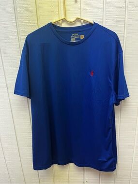 Polo Ralph Lauren Performance Men’s XL Tee Royal Blue w/Red Pony Casual Dry Fit